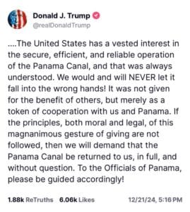 Tweet de Donalt Trump sur X